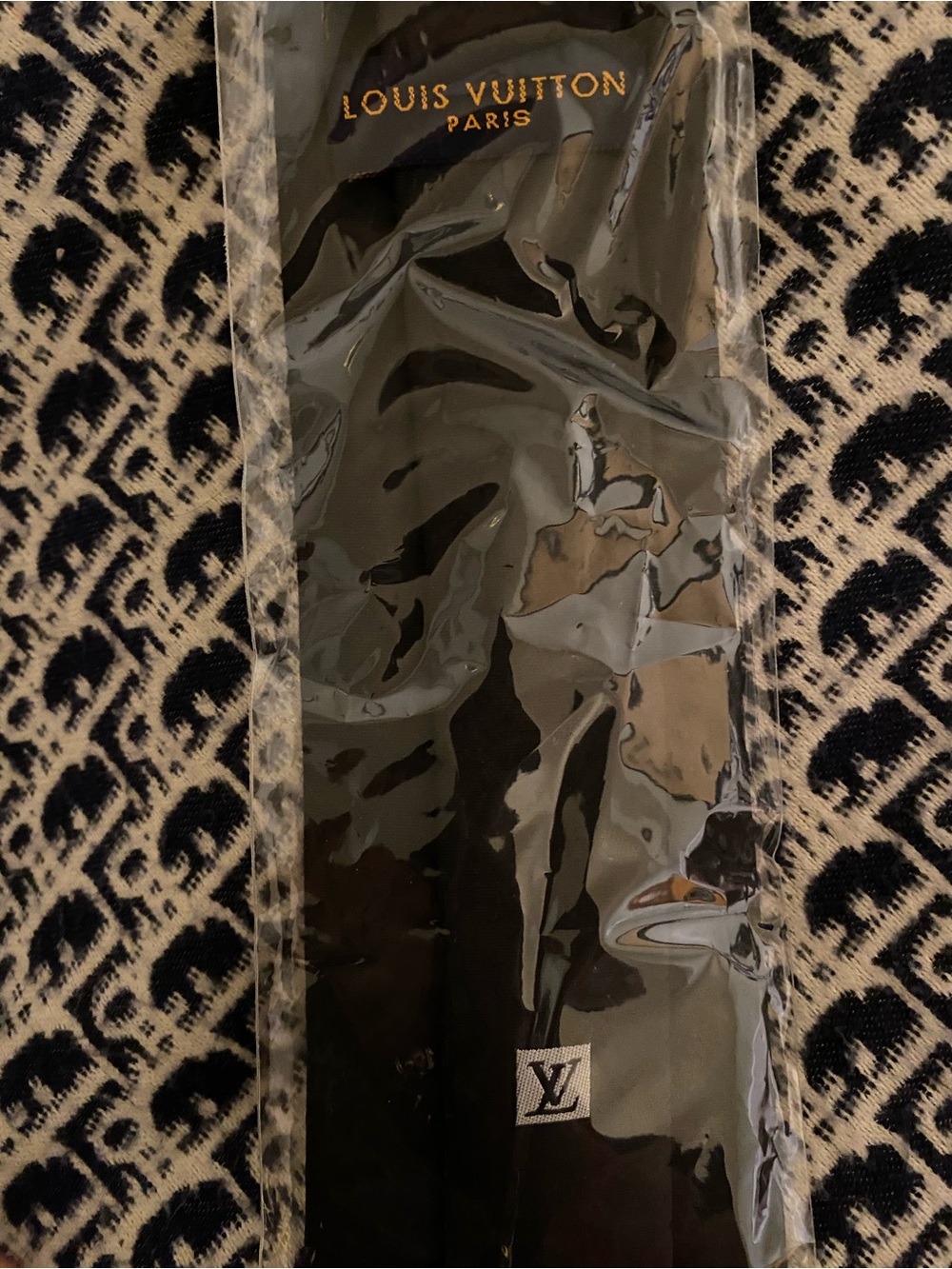 Black Monogram Silk Tie — Subtle Signature Pattern - Picture 5 of 8